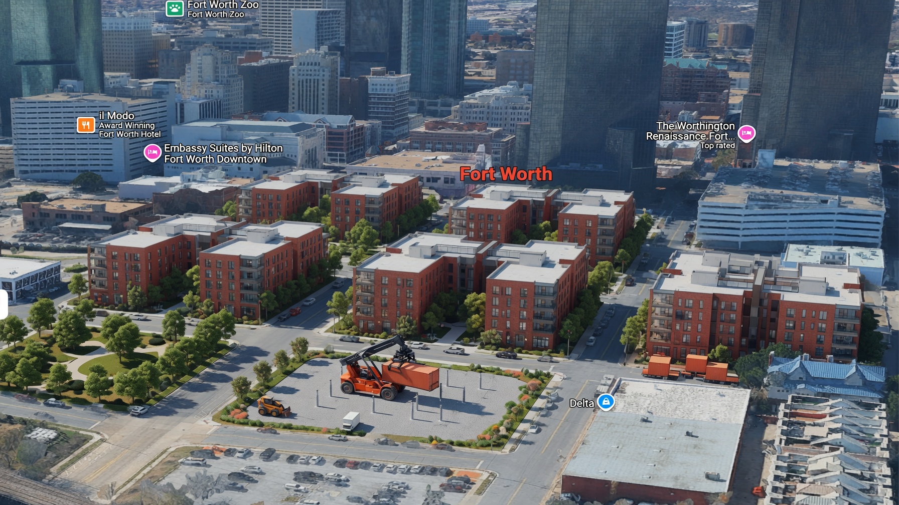 Downtown Fort Worth after Kōmē deployment